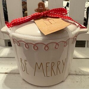 Rae Dunn White and Gold 'Be Merry' Ramekin/Baking Dish